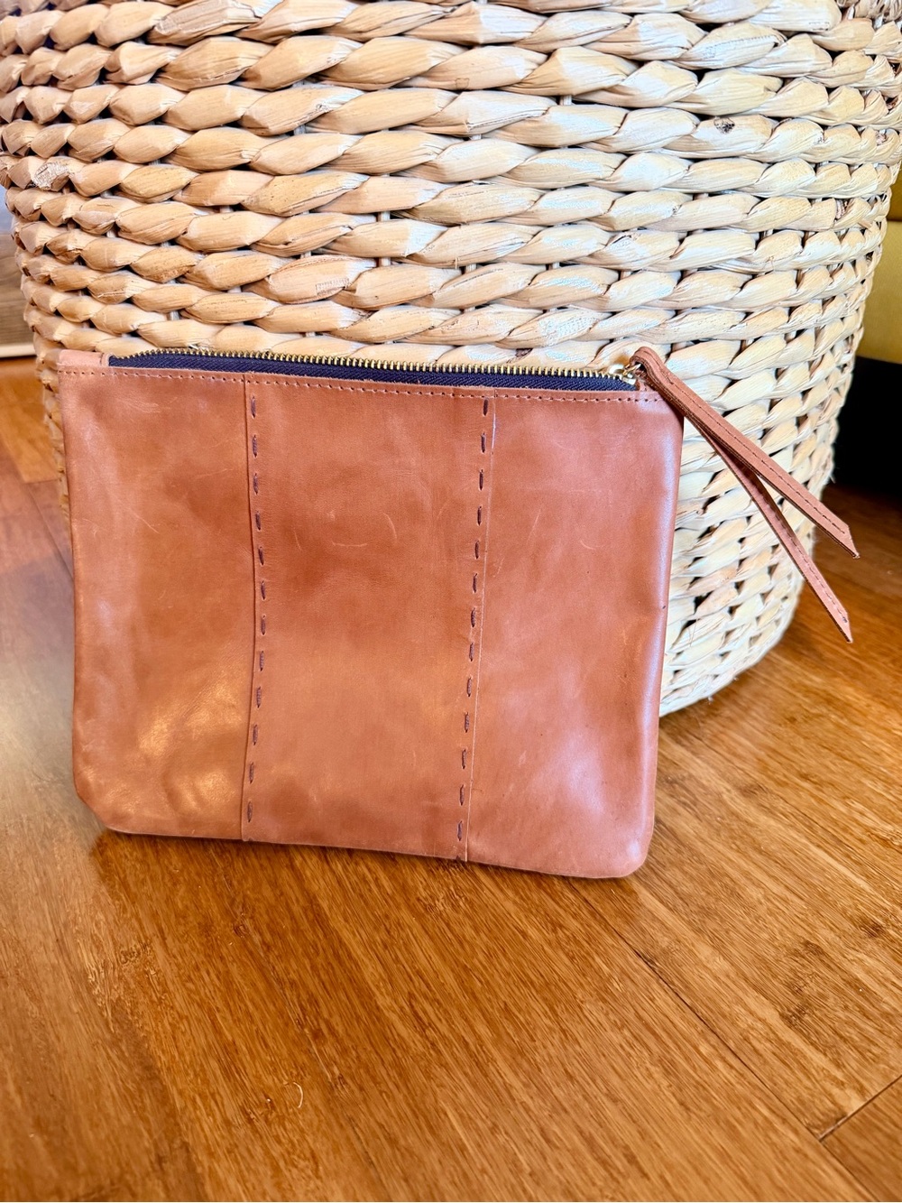 Leather Clutch in Caramel - Stylish Everyday Pouch